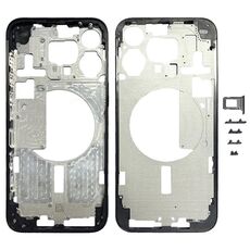 Per iPhone 15 Pro Max Cornice centrale con tasti laterali + vassoio per carte, versione: versione USA (nero)
