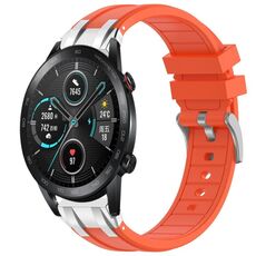 Per Honor Magic Watch 2 42mm 20mm Quick Release Fibbia Argentata Cinturino Orologio in Silicone Reale (Arancione)