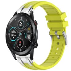 Per Honor Magic Watch 2 42mm 20mm Quick Release Silver Buckle Royal Silicone Watch Band (Vital Yellow)