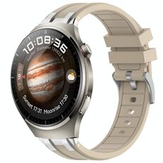 Per Huawei Watch 4 22mm Quick Release Silver Buckle Royal Silicone Watch Band (Starlight)