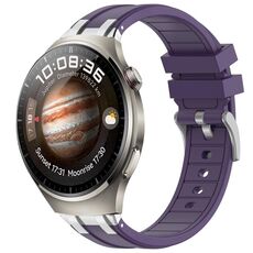 Per Huawei Watch 4 22mm Quick Release Silver Buckle Royal Silicone Watch Band (Viola)
