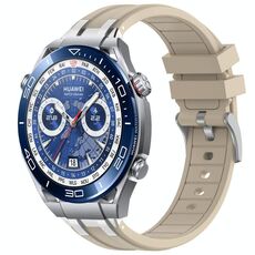 Per Huawei Watch Ultimate 22mm Quick Release Silver Buckle Royal Silicone Watch Band (Starlight)