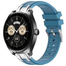Per Huawei Watch Buds 22mm Quick Release Silver Buckle Royal Silicone Watch Band (blu mare)