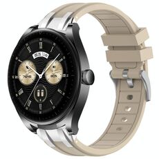 Per Huawei Watch Buds 22mm Quick Release Silver Buckle Royal Silicone Watch Band (Starlight)