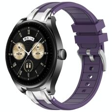 Per Huawei Watch Buds 22mm Quick Release Silver Buckle Royal Silicone Watch Band (Viola)
