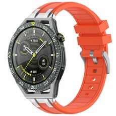 Per Huawei Watch GT3 SE 22mm Quick Release Silver Buckle Royal Silicone Watch Band (Arancione)