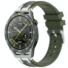 Per Huawei Watch GT3 SE 22mm Quick Release Silver Buckle Royal Silicone Watch Band (verde oliva)
