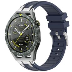 Per Huawei Watch GT3 SE 22mm Quick Release Silver Buckle Royal Silicone Watch Band (Blu Navy)