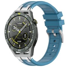 Per Huawei Watch GT3 SE 22mm Quick Release Silver Buckle Royal Silicone Watch Band (blu mare)