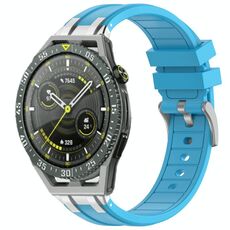 Per Huawei Watch GT3 SE 22mm Quick Release Silver Buckle Royal Silicone Watch Band (Celeste)