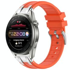 Per Huawei Watch3 Pro Nuovo cinturino in silicone Royal con fibbia argentata a sgancio rapido da 22 mm (arancione)