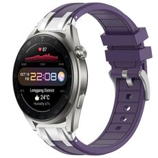 Per Huawei Watch3 Pro Nuovo cinturino in silicone Royal con fibbia argentata a sgancio rapido da 22 mm (viola)