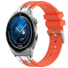 Per Huawei Watch GT3 Pro 46mm 22mm Quick Release Silver Buckle Royal Silicone Watch Band (Arancione)