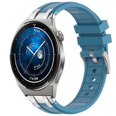 Per Huawei Watch GT3 Pro 46mm 22mm Quick Release Silver Buckle Royal Silicone Watch Band (blu mare)