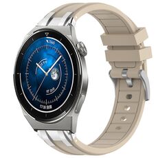 Per Huawei Watch GT3 Pro 46mm 22mm Quick Release Silver Buckle Royal Silicone Watch Band (Starlight)