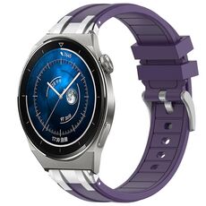 Per Huawei Watch GT3 Pro 46mm 22mm Quick Release Silver Buckle Royal Silicone Watch Band (Viola)