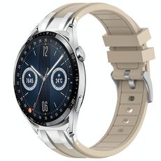 Per Huawei Watch GT3 46mm 22mm Quick Release Silver Buckle Royal Silicone Watch Band (Starlight)