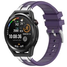 Per Huawei Watch GT Runner 22mm Quick Release Silver Buckle Royal Silicone Watch Band (Viola)