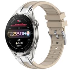 Per Huawei Watch3 Pro 22mm Quick Release Silver Buckle Royal Silicone Watch Band (Starlight)