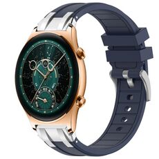 Per Honor Watch GS 4 22mm Quick Release Fibbia Argentata Cinturino Orologio in Silicone Reale (Blu Navy)