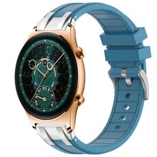 Per Honor Watch GS 4 22mm Quick Release Fibbia Argentata Cinturino Orologio in Silicone Reale (Blu Mare)