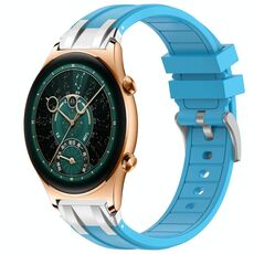 Per Honor Watch GS 4 22mm Quick Release Fibbia Argentata Cinturino Orologio in Silicone Reale (Blu Cielo)