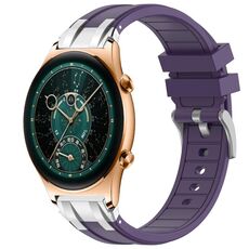 Per Honor Watch GS 4 22mm Quick Release Fibbia Argentata Cinturino Orologio in Silicone Reale (Viola)