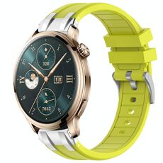 Per Honor Watch 4 Pro 22mm Quick Release Fibbia Argentata Cinturino in Silicone Reale (Vital Yellow)