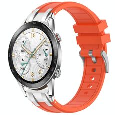 Per Honor Watch GS 3i 22mm Quick Release Fibbia Argentata Cinturino Orologio in Silicone Reale (Arancione)