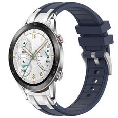Per Honor Watch GS 3i 22mm Quick Release Silver Buckle Royal Silicone Watch Band (Blu Navy)