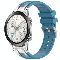 Per Honor Watch GS 3i 22mm Quick Release Fibbia Argentata Cinturino Orologio in Silicone Reale (Blu Mare)