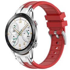 Per Honor Watch GS 3i 22mm Quick Release Fibbia Argentata Cinturino Orologio in Silicone Reale (Rosso)