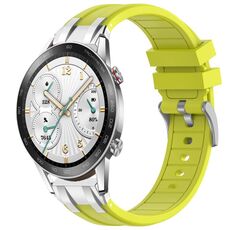 Per Honor Watch GS 3i 22mm Quick Release Silver Buckle Royal Silicone Watch Band (Vital Yellow)