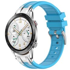 Per Honor Watch GS 3i 22mm Quick Release Fibbia Argentata Cinturino Orologio in Silicone Reale (Blu Cielo)
