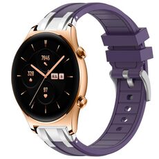 Per Honor Watch GS 3 22mm Quick Release Fibbia Argentata Cinturino Orologio in Silicone Reale (Viola)