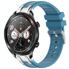 Per Honor Watch Dream 22mm Quick Release Fibbia Argentata Cinturino per Orologio in Silicone Reale (Blu Mare)