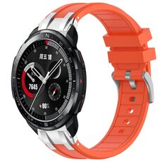 Per Honor Watch GS Pro 22mm Quick Release Fibbia Argentata Cinturino per Orologio in Silicone Reale (Arancione)