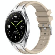 Per Xiaomi Watch 2 22mm Quick Release Silver Buckle Royal Silicone Watch Band (Starlight)