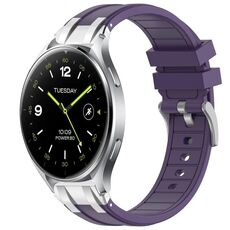 Per Xiaomi Watch 2 22mm Quick Release Silver Buckle Royal Silicone Watch Band (Viola)