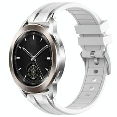 Per Xiaomi Watch S3 22mm Quick Release Silver Buckle Royal Silicone Watch Band (Bianco)