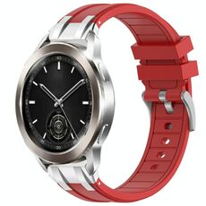 Per Xiaomi Watch S3 22mm Quick Release Silver Buckle Royal Silicone Watch Band (Rosso)