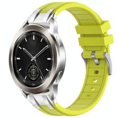 Per Xiaomi Watch S3 22mm Quick Release Silver Buckle Royal Silicone Watch Band (Vital Yellow)