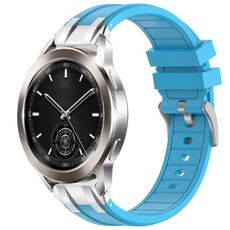 Per Xiaomi Watch S3 22mm Quick Release Silver Buckle Royal Silicone Watch Band (Celeste)