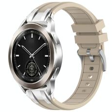 Per Xiaomi Watch S3 22mm Quick Release Silver Buckle Royal Silicone Watch Band (Starlight)
