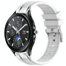 Per Xiaomi Watch 2 Pro 22mm Quick Release Silver Buckle Royal Silicone Watch Band (Bianco)
