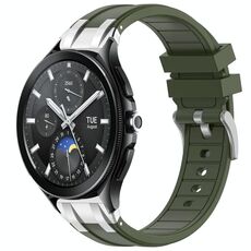 Per Xiaomi Watch 2 Pro 22mm Quick Release Silver Buckle Royal Silicone Watch Band (verde oliva)