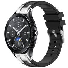 Per Xiaomi Watch 2 Pro 22mm Quick Release Silver Buckle Royal Silicone Watch Band (Nero)