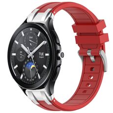 Per Xiaomi Watch 2 Pro 22mm Quick Release Silver Buckle Royal Silicone Watch Band (Rosso)
