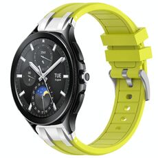 Per Xiaomi Watch 2 Pro 22mm Quick Release Silver Buckle Royal Silicone Watch Band (Vital Yellow)