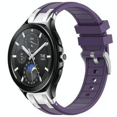 Per Xiaomi Watch 2 Pro 22mm Quick Release Silver Buckle Royal Silicone Watch Band (Viola)